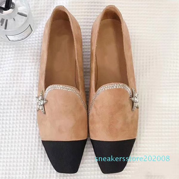 new leather shoes women's casual leather sneakers metal decorative dress shoes s08, Black