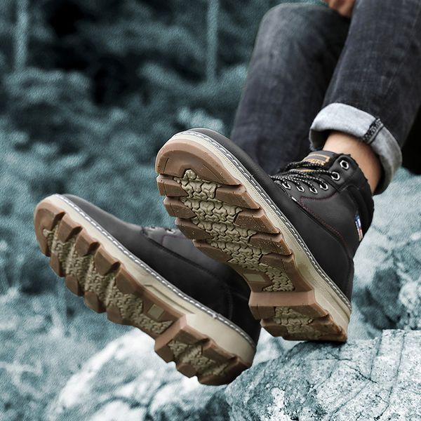 brand new men boots winter with fur outdoor warm snow boots men winter work shoes footwear fashion rubber ankle shoes, Black
brand new men boots winter with fur outdoor warm snow boots men winter work shoes footwear fashion rubber ankle shoes, Black