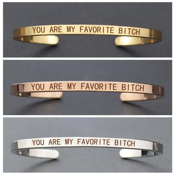 you are my favorite bitch funny quote stainless steel bangle friendship bracelet gift for friend / girlfriend, White
you are my favorite bitch funny quote stainless steel bangle friendship bracelet gift for friend / girlfriend, White