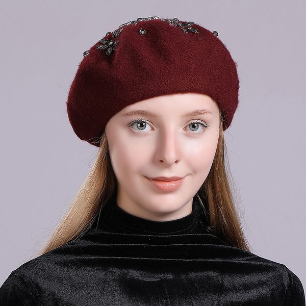 maxi womens beret diamond decoration wool french beanie cap hat different colors match any of your outfits, Blue;gray
maxi womens beret diamond decoration wool french beanie cap hat different colors match any of your outfits, Blue;gray