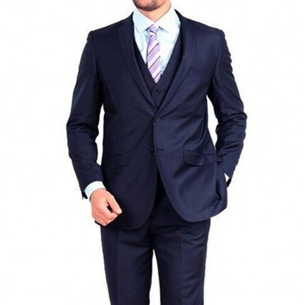 navy blue business formal men suits for groom notched lapel wedding tuxedos (jacket +pants + vest), Black;gray
navy blue business formal men suits for groom notched lapel wedding tuxedos (jacket +pants + vest), Black;gray