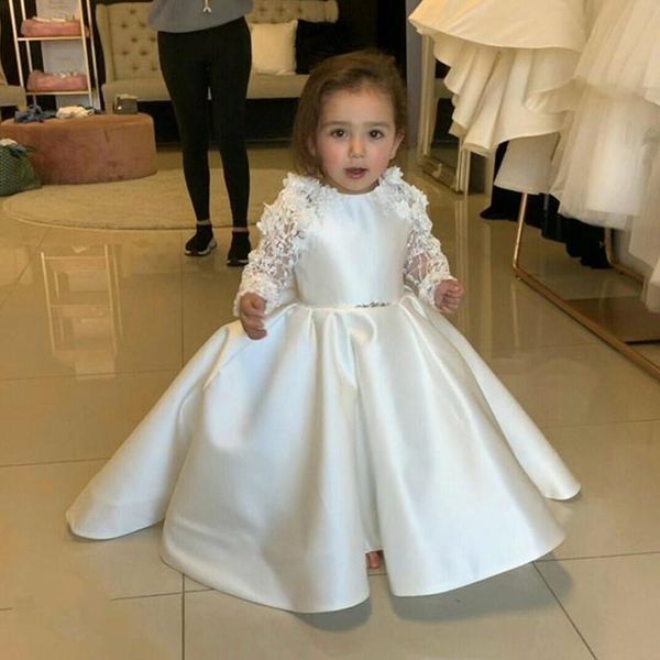white little girls flower dresses o neck full sleeve bow tie infant holy communion dress sweep train satin kids dress, Red;yellow
white little girls flower dresses o neck full sleeve bow tie infant holy communion dress sweep train satin kids dress, Red;yellow