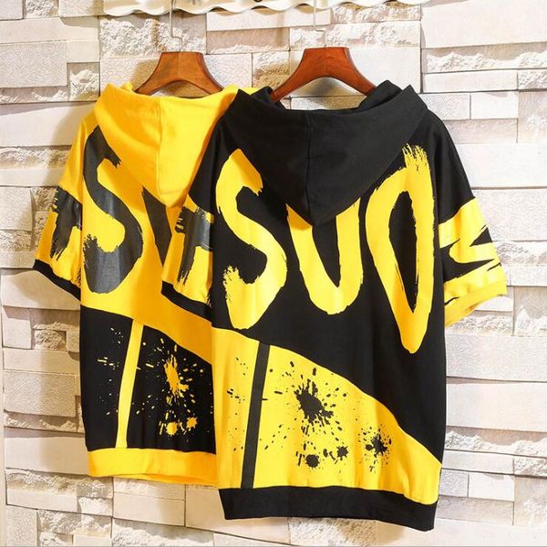 large summer black trend short sweater size yellow hooded casual new hip hop alphabet print t-shirt men's sleeve m-5xl xabbe
large summer black trend short sweater size yellow hooded casual new hip hop alphabet print t-shirt men's sleeve m-5xl xabbe