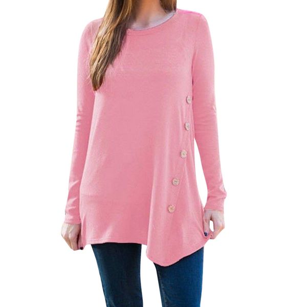2019 summer women and shirts high-quality women models ladies casual long sleeve round neck button shirt t-shirt, White
2019 summer women and shirts high-quality women models ladies casual long sleeve round neck button shirt t-shirt, White