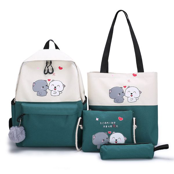 4pcs/set casual original bolsa school backpack for teenage girl waterproof canvas lapbackpacks mochila escolar hairball bag
4pcs/set casual original bolsa school backpack for teenage girl waterproof canvas lapbackpacks mochila escolar hairball bag
