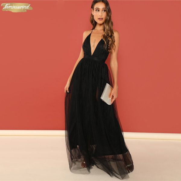 black maxi dresses solid deep v neck backless criss cross mesh party dress autumn women evening, Black;gray
black maxi dresses solid deep v neck backless criss cross mesh party dress autumn women evening, Black;gray