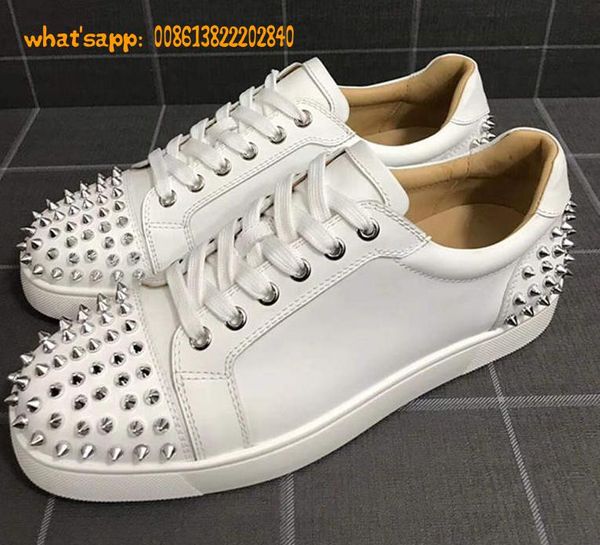 men's sneakers with spikes white shallow casual flats men espadrilles back rivets designers round toe chaussures de sport, Black
men's sneakers with spikes white shallow casual flats men espadrilles back rivets designers round toe chaussures de sport, Black