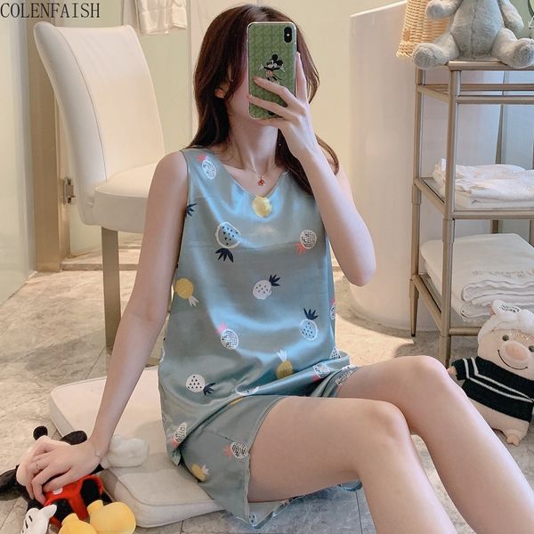 5xl large size women's summer v-neck pajamas fashion ladies sleeveless pajamas cute printed for women home clothing, Black;red
5xl large size women's summer v-neck pajamas fashion ladies sleeveless pajamas cute printed for women home clothing, Black;red