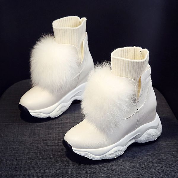2019 fashion women casual shoes winter platform wedge ankle boots height increasing white leather sneakers warm fur snow boots, Black
2019 fashion women casual shoes winter platform wedge ankle boots height increasing white leather sneakers warm fur snow boots, Black