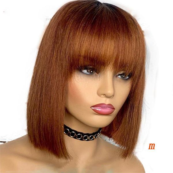 simbeauty 13x4 #30 blonde short bob cut lace front human hair wigs with bangs preplucked straight brazilian remy 150 density, Black;brown
simbeauty 13x4 #30 blonde short bob cut lace front human hair wigs with bangs preplucked straight brazilian remy 150 density, Black;brown