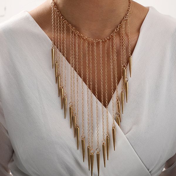 luokey personality exaggerated tassel statement necklace goth punk rivet necklace for women fashion choker collares jewelry 2020, Silver
luokey personality exaggerated tassel statement necklace goth punk rivet necklace for women fashion choker collares jewelry 2020, Silver