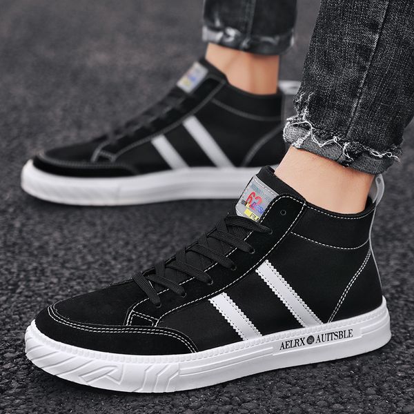 m- spring and autumn fashion men's board shoes trend high-canvas shoes students casual wild outdoor activities, Black
m- spring and autumn fashion men's board shoes trend high-canvas shoes students casual wild outdoor activities, Black