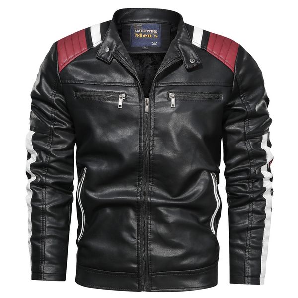 autumn winter men leather jacket spell color pu coats faux leather outerwear casual bomber mens pu jacket motorcycle clothing, Black
autumn winter men leather jacket spell color pu coats faux leather outerwear casual bomber mens pu jacket motorcycle clothing, Black