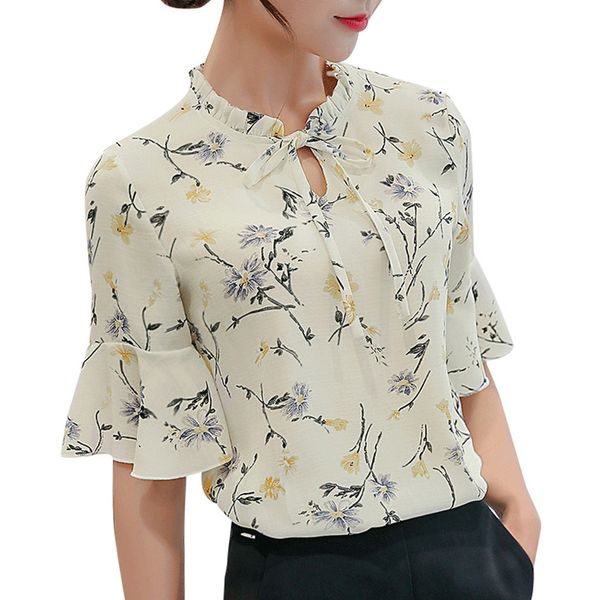 chamsgend women chiffon blouse shirt 2019 summer work office flare sleeve bow tie floral print chiffon tee shirt mar13, White
chamsgend women chiffon blouse shirt 2019 summer work office flare sleeve bow tie floral print chiffon tee shirt mar13, White