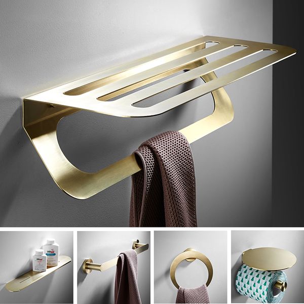 brushed gold bathroom accessories set towel rack, corner shelf, toilet roll holder, toilet brush holder wall mounted robbe hook
brushed gold bathroom accessories set towel rack, corner shelf, toilet roll holder, toilet brush holder wall mounted robbe hook