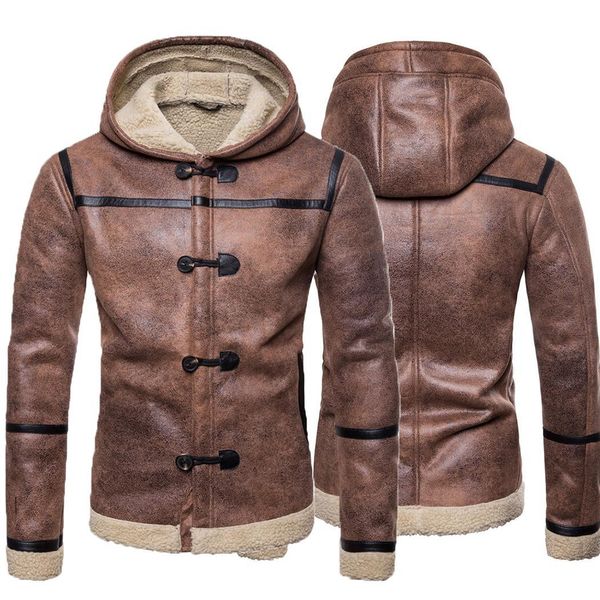 men casual hooded long sleeve button patchwork faux fur pu spring, autumn, winter leather coat jacket, Black;brown
men casual hooded long sleeve button patchwork faux fur pu spring, autumn, winter leather coat jacket, Black;brown
