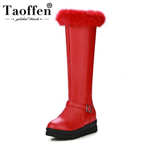 taoffen fashion women knee high boots buckle warm fur platform shoes women wedges snow boots plush fur footwear size 33-43, Black
taoffen fashion women knee high boots buckle warm fur platform shoes women wedges snow boots plush fur footwear size 33-43, Black