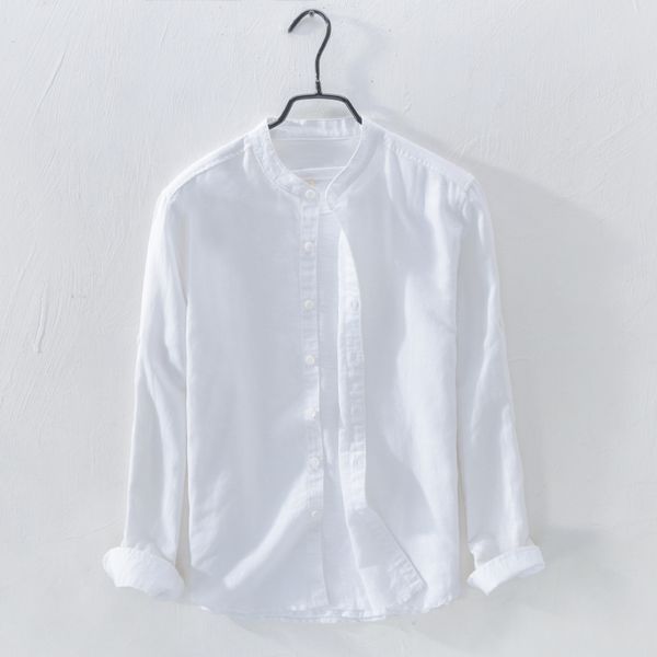 s-3xl long-sleeved stand collar white shirts men brand linen shirt for men solid comfortable shirts male shirt mens chemise, White;black
s-3xl long-sleeved stand collar white shirts men brand linen shirt for men solid comfortable shirts male shirt mens chemise, White;black