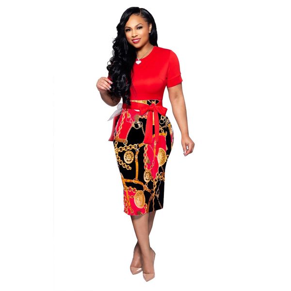 women elegant office midi dresses ladies bodycon print chain short sleeve belt o-neck female fashion work summer pencil dress, Black;pink
women elegant office midi dresses ladies bodycon print chain short sleeve belt o-neck female fashion work summer pencil dress, Black;pink