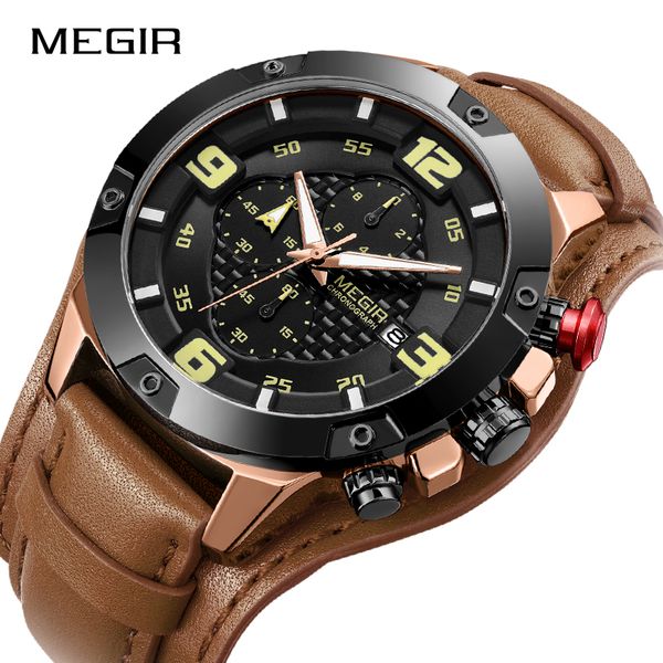 original megir men's big dial watches chronograph quartz wrist watch men leather bracer relogio masculino dropship, Slivery;brown
original megir men's big dial watches chronograph quartz wrist watch men leather bracer relogio masculino dropship, Slivery;brown