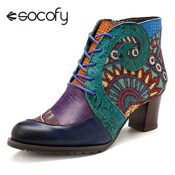 socofy retro cowgirl women boots genuine leather splicing ankle boots for women shoes woman casual zipper bohemian booties botas, Black
socofy retro cowgirl women boots genuine leather splicing ankle boots for women shoes woman casual zipper bohemian booties botas, Black