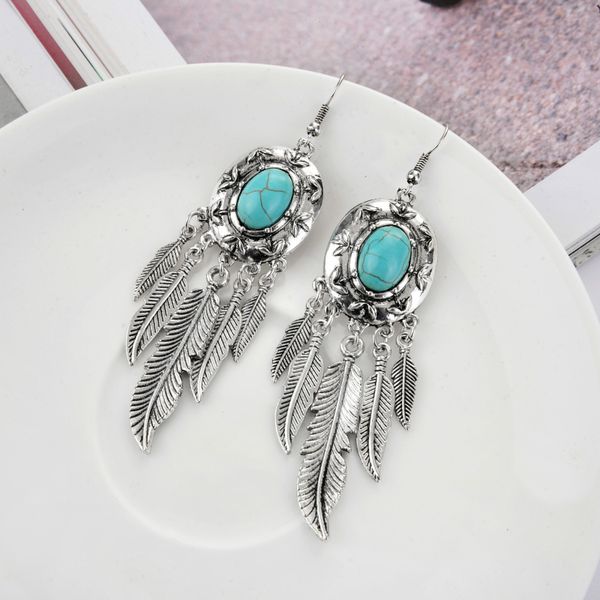 fashion- nationality wind does old craft hook ear to change tassel leaf ear hook, Silver
fashion- nationality wind does old craft hook ear to change tassel leaf ear hook, Silver