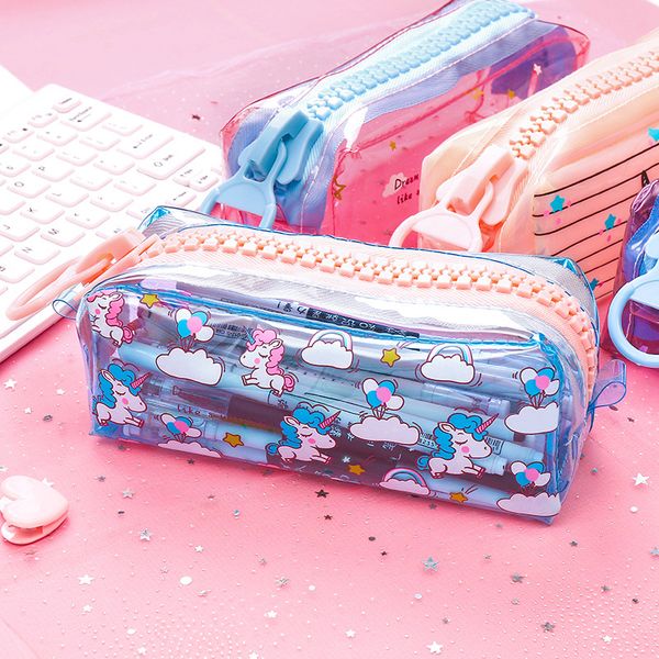 south korea creative transparent cartoon cute unicorn large zipper girl heart large capacity pencil bag stationery bag
south korea creative transparent cartoon cute unicorn large zipper girl heart large capacity pencil bag stationery bag