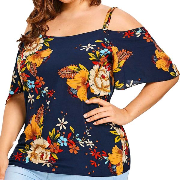 women's blouse plus size off shoulder floral print short sleeve shirt summer 5xl and blouse blusas feminina l2, White
women's blouse plus size off shoulder floral print short sleeve shirt summer 5xl and blouse blusas feminina l2, White