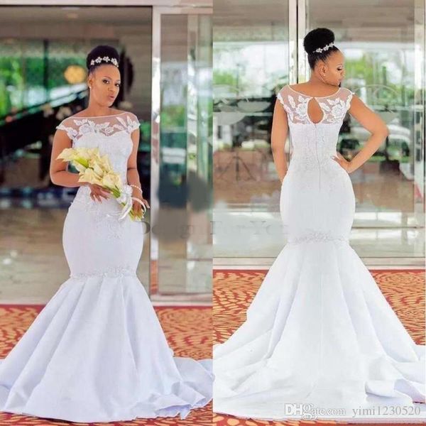 african white mermaid wedding dresses sheer jewel neck sweep train appliques chapel garden country bridal gowns vestido de novia plus size
african white mermaid wedding dresses sheer jewel neck sweep train appliques chapel garden country bridal gowns vestido de novia plus size