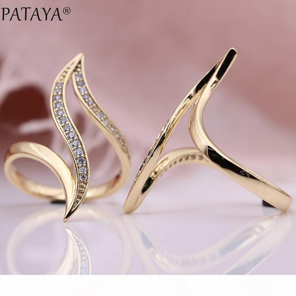 pataya new fine hyperbole curve women rings white round micro wax inlay natural zircon 585 rose gold fashion jewelry unique ring, Silver
pataya new fine hyperbole curve women rings white round micro wax inlay natural zircon 585 rose gold fashion jewelry unique ring, Silver