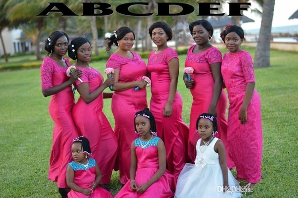pink nigerian arabic style mermaid bridesmaid dresses sheer neck short sleeves lace plus size 2017 wedding guest party gowns 907, White;pink
pink nigerian arabic style mermaid bridesmaid dresses sheer neck short sleeves lace plus size 2017 wedding guest party gowns 907, White;pink