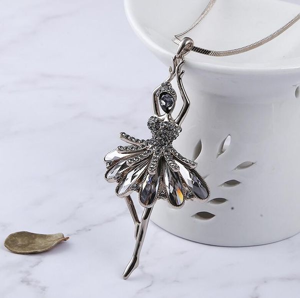 fashion ballet dancer pendant long chain necklace ballerina dancing rhinestone pendant jewelry gift for women girls, Silver
fashion ballet dancer pendant long chain necklace ballerina dancing rhinestone pendant jewelry gift for women girls, Silver