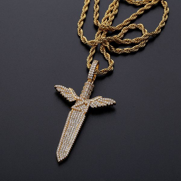18k gold and white gold bling diamond 21 savage angel sward chain necklace iced out cz cubic zirconia lovers jewelry gifts for men and women, Silver
18k gold and white gold bling diamond 21 savage angel sward chain necklace iced out cz cubic zirconia lovers jewelry gifts for men and women, Silver