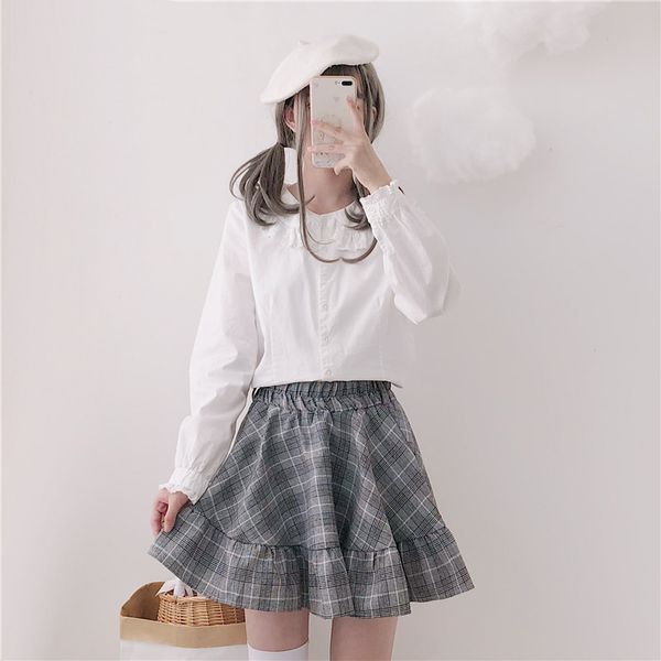 japanese spring autumn women lolita skirt saias cute kawaii ruffles christmas gift skirts high waist plaid mini cotton skirts, Black
japanese spring autumn women lolita skirt saias cute kawaii ruffles christmas gift skirts high waist plaid mini cotton skirts, Black