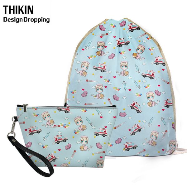 thikin cute cartoon nurse girl 3d printing drawstring bags for teen girls 2pcs large travel students storage summer beach bags
thikin cute cartoon nurse girl 3d printing drawstring bags for teen girls 2pcs large travel students storage summer beach bags