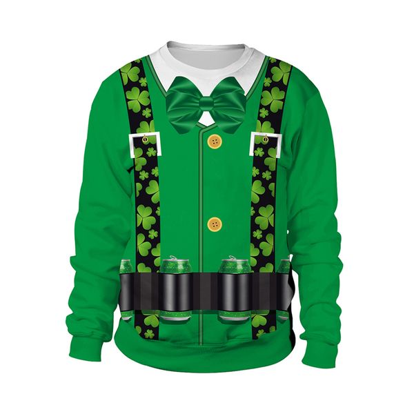 funny printed fake two piece st patrick's day sweatshirts for men and women crewneck green irland sweatshirts plus size, Black
funny printed fake two piece st patrick's day sweatshirts for men and women crewneck green irland sweatshirts plus size, Black