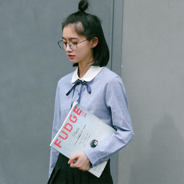 women's autumn spring new striped doll collar cotton linen shirt long sleeves shirt blusas mori girl blouses brand, White
women's autumn spring new striped doll collar cotton linen shirt long sleeves shirt blusas mori girl blouses brand, White