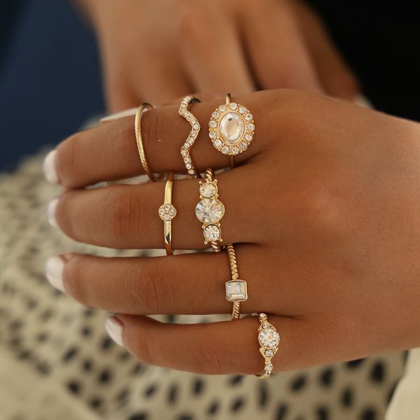 guvivi steampunk knuckle ring set for women gold color handmade round crystal midi finger rings boho jewelry anel accessories, Slivery;golden
guvivi steampunk knuckle ring set for women gold color handmade round crystal midi finger rings boho jewelry anel accessories, Slivery;golden