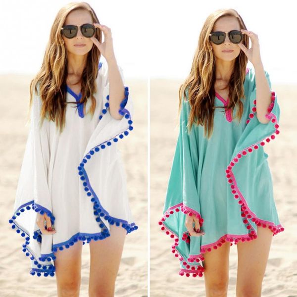 women's swimwear cotton bathing suit cover ups summer beach dress tassel trim bikini swimsuit up wear pareo sarong l0602, White;black
women's swimwear cotton bathing suit cover ups summer beach dress tassel trim bikini swimsuit up wear pareo sarong l0602, White;black
