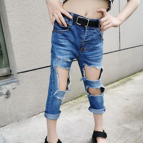 children clothing girls ripped jeans pants korean style retro vintage trousers denim ripped holes cut out toddler kids belt, Blue
children clothing girls ripped jeans pants korean style retro vintage trousers denim ripped holes cut out toddler kids belt, Blue