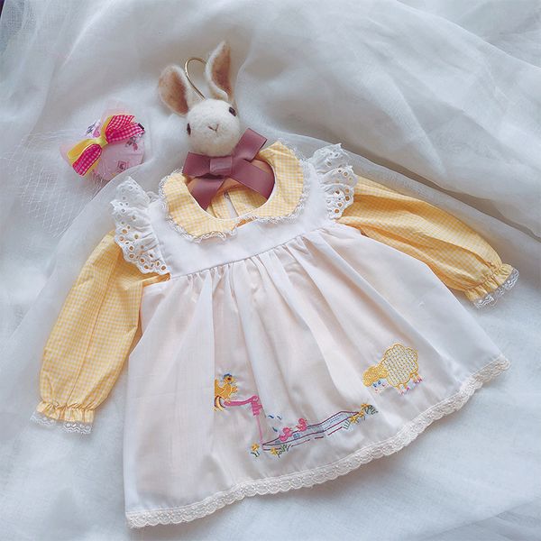spring fall girls princess clothes dress long sleeve lolita pet pan collar vintage embroidery girl clothing dress size 80-130cm, Red;yellow
spring fall girls princess clothes dress long sleeve lolita pet pan collar vintage embroidery girl clothing dress size 80-130cm, Red;yellow