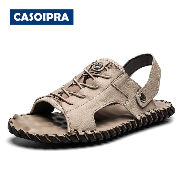 casoipra plus size 38-48 genuine leather slippers men summer casual flat sandals slides beach shoes outdoor crocks flip flops, Black
casoipra plus size 38-48 genuine leather slippers men summer casual flat sandals slides beach shoes outdoor crocks flip flops, Black