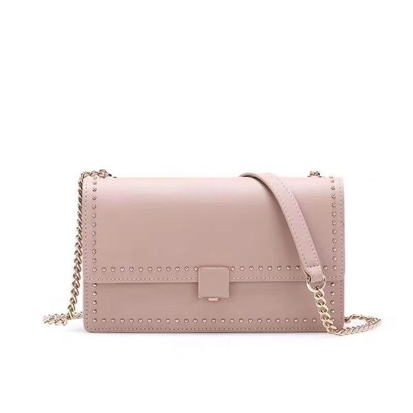 2019 new sweet lady leather one shoulder women's bag solid color rivet small square bag chain
2019 new sweet lady leather one shoulder women's bag solid color rivet small square bag chain