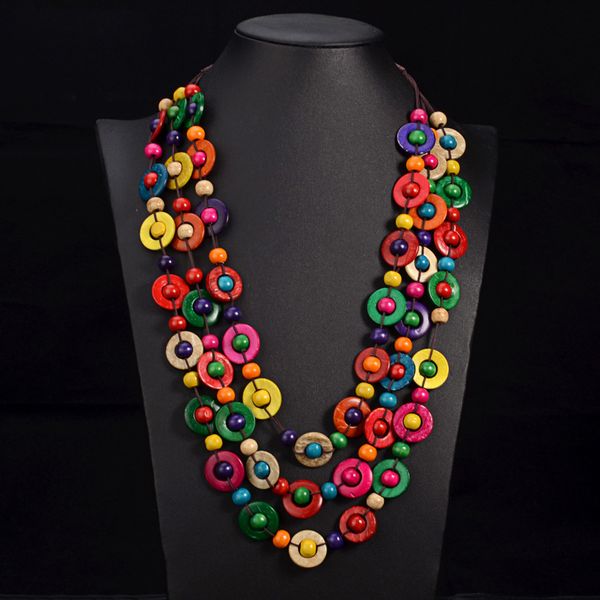 new bohemia ethnic necklace & pendant multi layer beads vintage statement long necklace handmade wood jewelry for women, Silver
new bohemia ethnic necklace & pendant multi layer beads vintage statement long necklace handmade wood jewelry for women, Silver