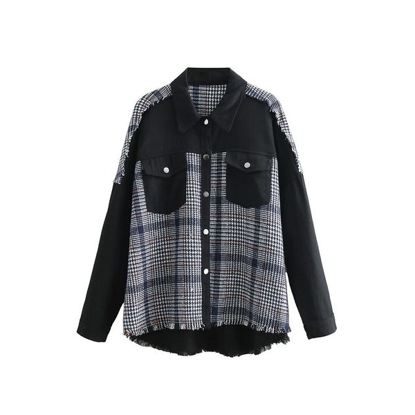 vintage chic single breasted double pockets plaid spliced denim jacket women lapel long sleeve wide-waisted coat casaco femme, Black;brown
vintage chic single breasted double pockets plaid spliced denim jacket women lapel long sleeve wide-waisted coat casaco femme, Black;brown