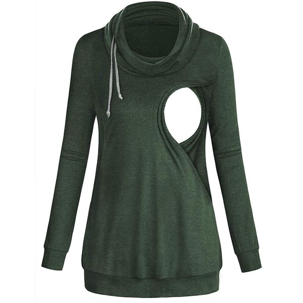 cysincos autumn women breastfeeding clothes solid color long sleeve nursing t-shirt maternity clothes women casual tee, White
cysincos autumn women breastfeeding clothes solid color long sleeve nursing t-shirt maternity clothes women casual tee, White
