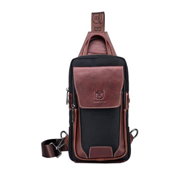 

fashionbullcaptain fashion genuine leather crossbody bags for men messenger chest bag packs travel single shoulder strap packs