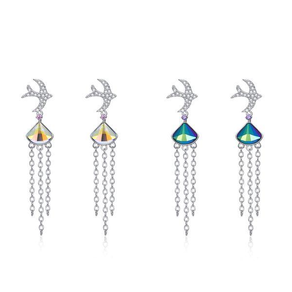 bird shape 925 silver sterling zircon blue crystal tassel earring drop anti-allergic earrings geometric fine female jewelry gift, Golden;silver
bird shape 925 silver sterling zircon blue crystal tassel earring drop anti-allergic earrings geometric fine female jewelry gift, Golden;silver