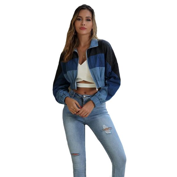 women fashion jean jackets running sports zipper short overcoats autumn spring turn down collar patchwork jacket female, Black;red
women fashion jean jackets running sports zipper short overcoats autumn spring turn down collar patchwork jacket female, Black;red