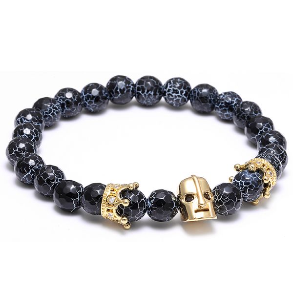 roman knight spartan warrior gladiator helmet stone beads bracelet bangle with eroded rock crown cz charm, Black
roman knight spartan warrior gladiator helmet stone beads bracelet bangle with eroded rock crown cz charm, Black